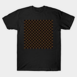 Wonky Checkerboard, Black and Brown T-Shirt